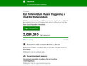 Петиция о втором референдуме по Brexit набрала за сутки 2 млн подписей Петиция о втором референдуме по Brexit набрала за сутки 2 млн подписей