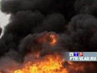 Пожар на пароходе, кадр Приморского телевидения с сайта ptr-vlad.ru 