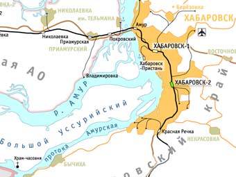 Фрагмент карты Хабаровского края, иллюстрация с сайта transsib.ru 