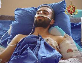 Владимир Арутюнян в больнице. Фото с сайта телеканала "Рустави-2"