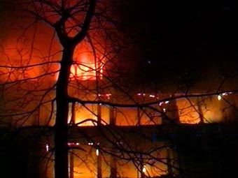 Пожар в общежитии РУДН, кадр телеканала "Россия", архив