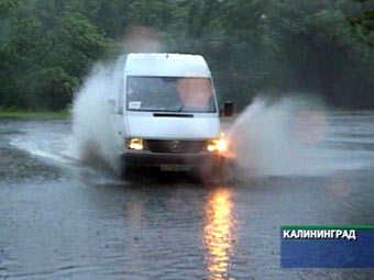 Наводнение в Калининграде, кадр телеканала НТВ