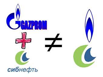 Лого "Сибнефти" на фоне здания "Газпрома", фото пресс-службы компании