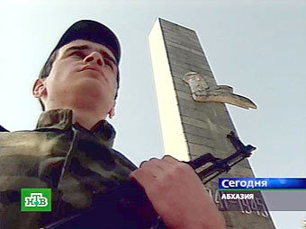 Абхазский военный. Кадр телеканала НТВ, архив 