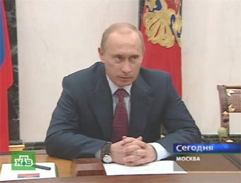 Президент РФ Владимир Путин. Кадр телеканала НТВ, архив
