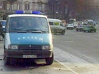 Автомобиль грузинской полиции. Кадр телеканала НТВ 