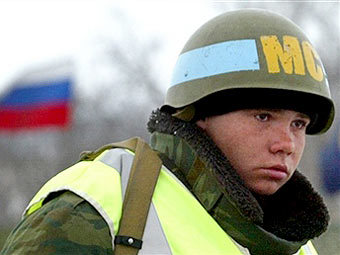 Российский миротворец в Южной Осетии. Фото AP