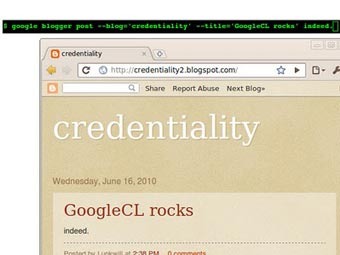 ��������� ������ GoogleCL � �������� Blogger.com