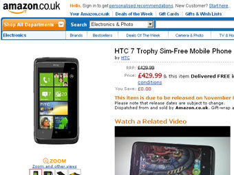 HTC 7 Trophy � ��������-�������� Amazon. �������� � ����� amazon.co.uk