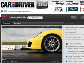 �������� �������� ������ caranddriver �� YouTube